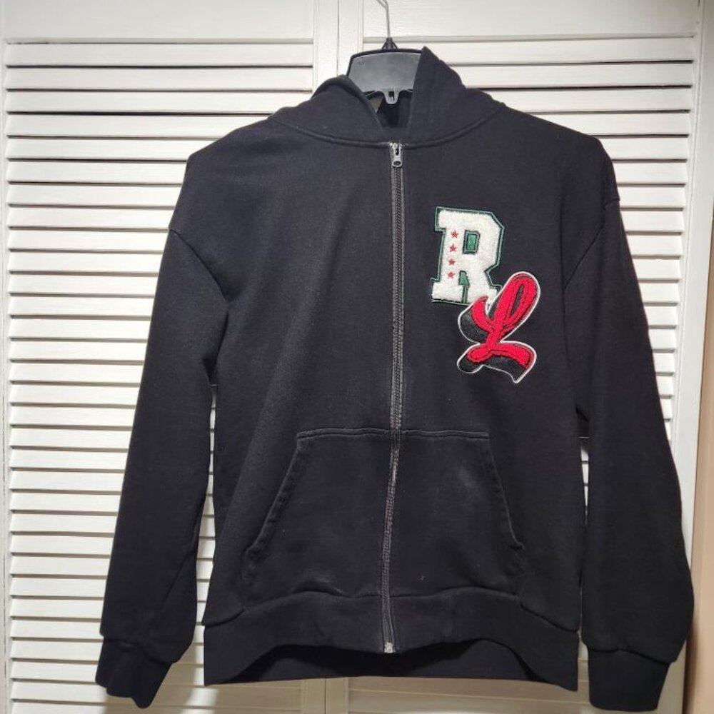 Big Chenille Zip-Up Sweatshirt Black - Size M Rolling Loud